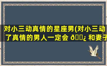 对小三动真情的星座男(对小三动了真情的男人一定会 🌿 和妻子*
吗)
